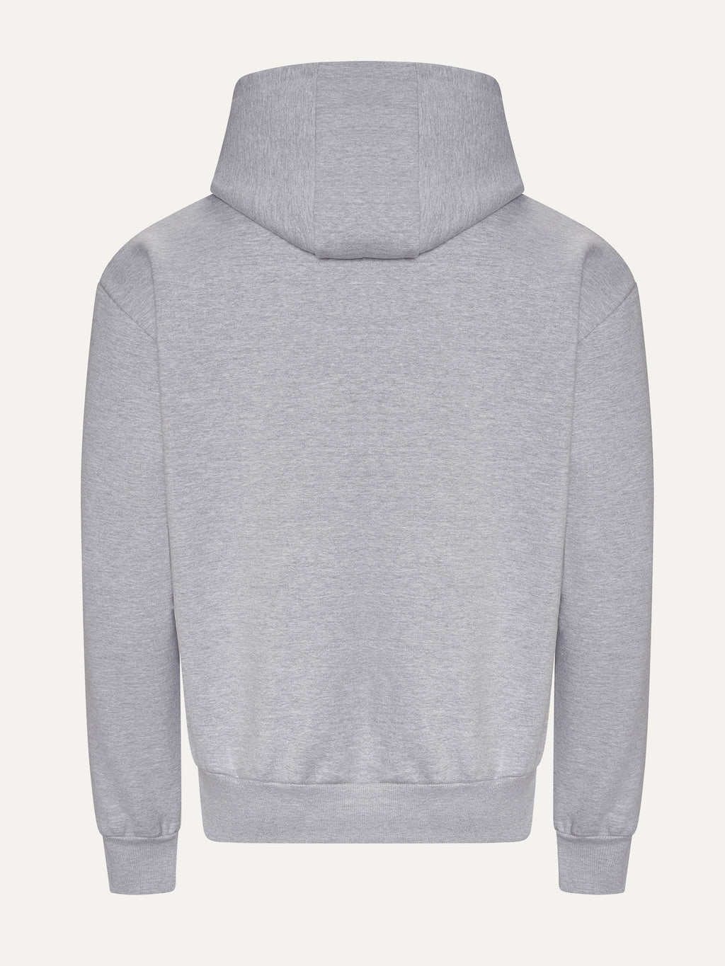 Essential Hoodie in Heather Grey, back view