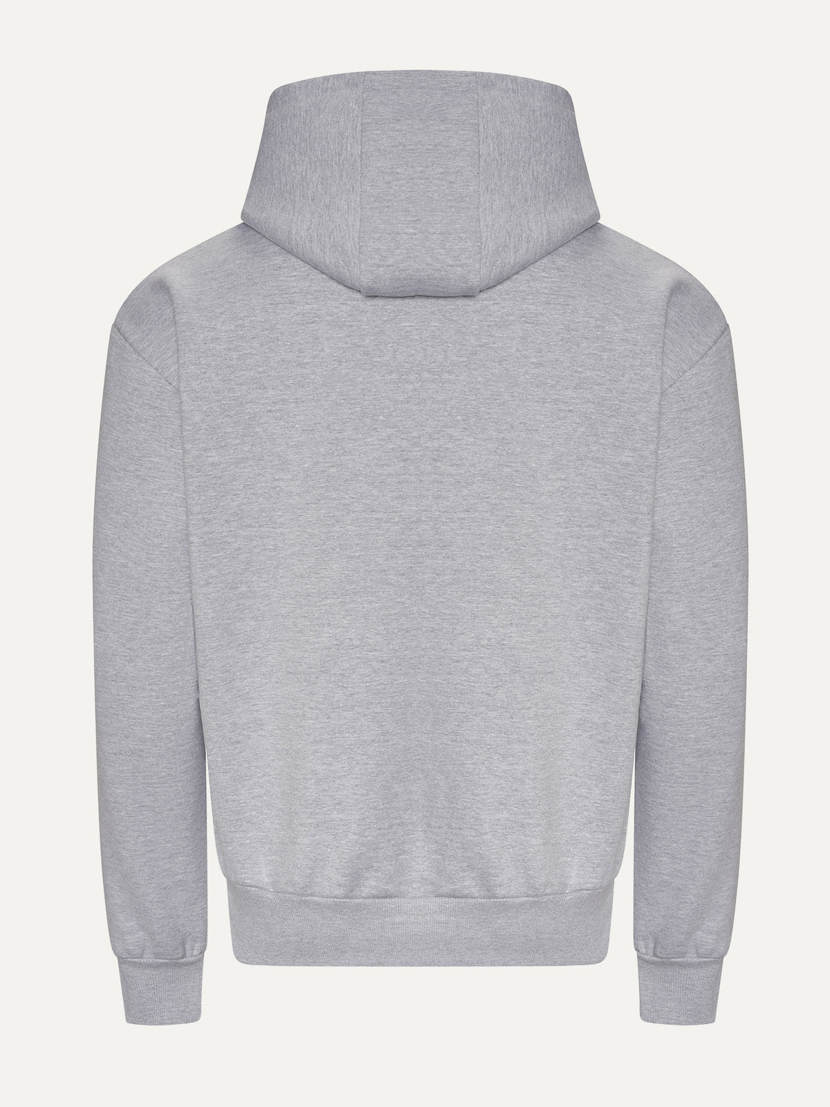Essential Hoodie in Heather Grey, back view