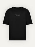 Custom Text Tee in Deep Black, front view