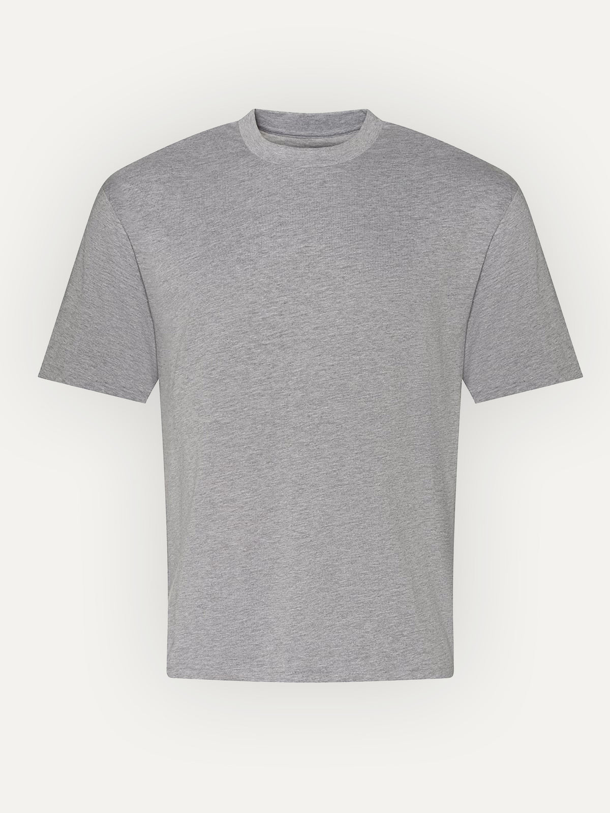 Essential Tee in Heather Grey, front view