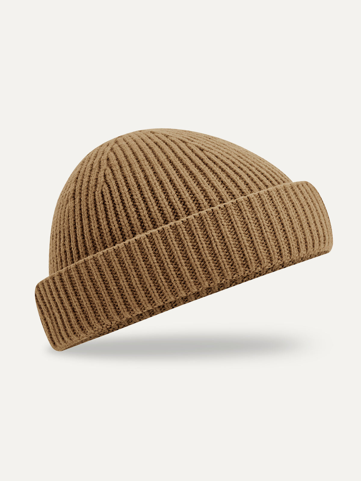 Essential Beanie in Biscuit, front view