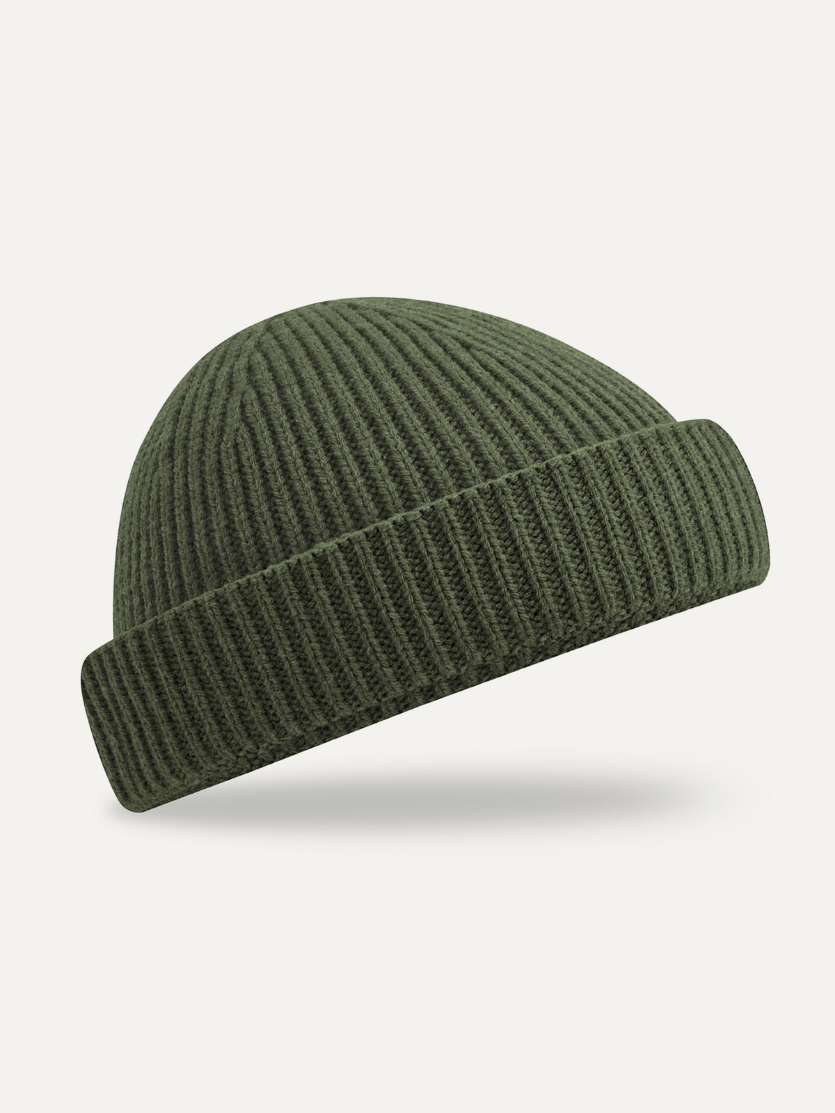 Essential Beanie in Olive Green, front view