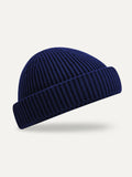 Essential Beanie in Oxford Navy, front view