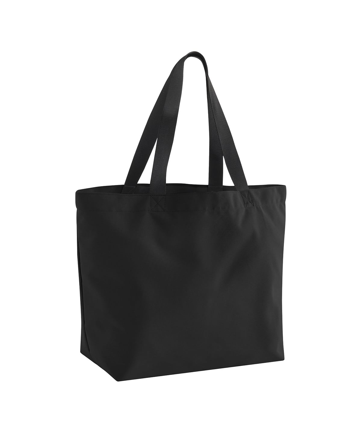 Custom Text Tote in Black, front view