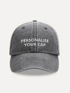 Custom Text Cap in Vintage Black, front view