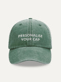 Custom Text Cap in Vintage Bottle Green, front view