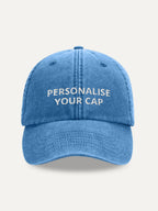 Custom Text Cap in Cornflower, front view