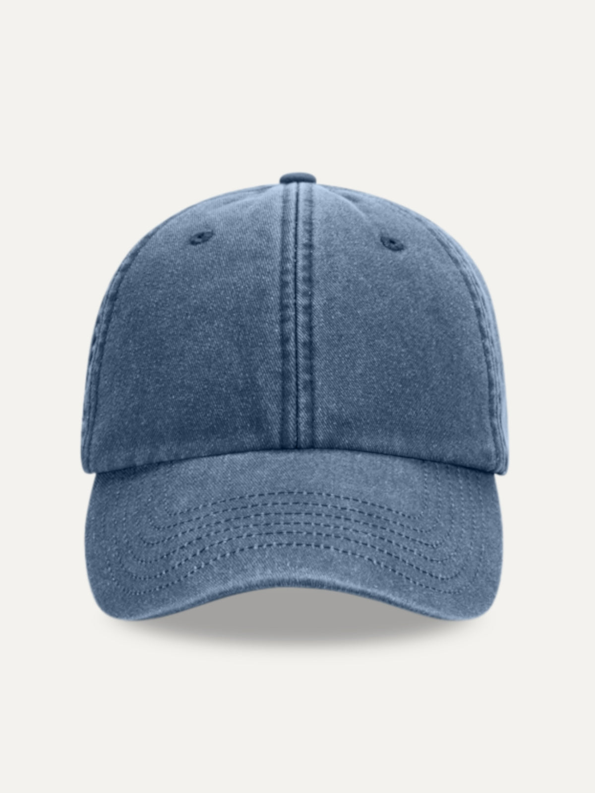 Essential Cap in Vintage Denim, front view
