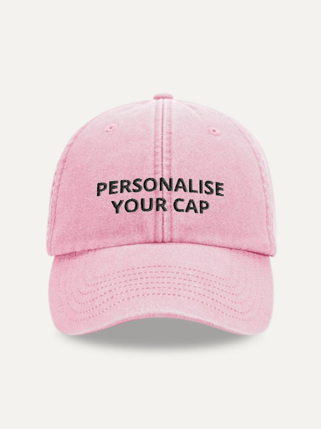 Custom Text Cap in Vintage Dusky Pink, front view