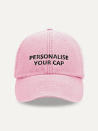 Custom Text Cap in Vintage Dusky Pink, front view