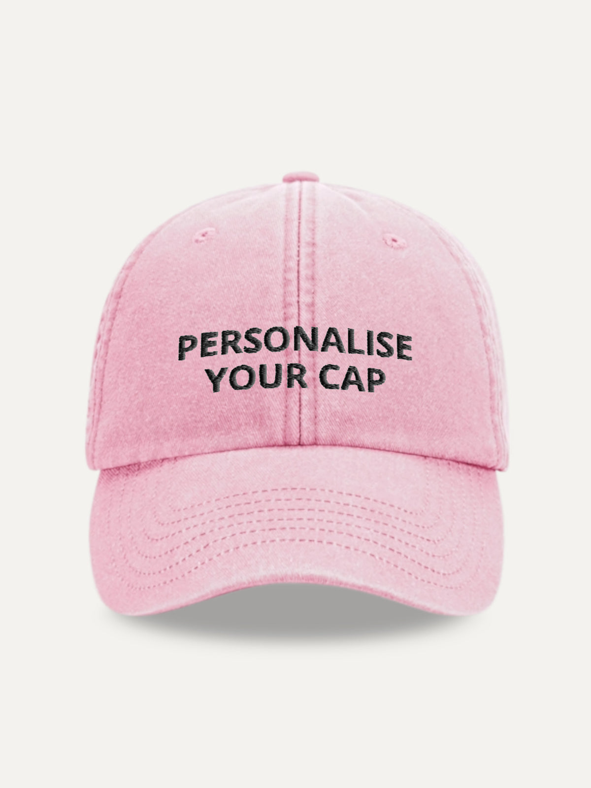 Custom Text Cap in Vintage Dusky Pink, front view