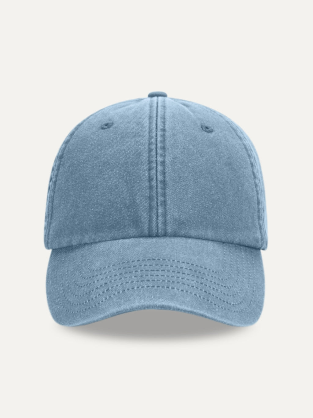 Essential Cap in Vintage Light Denim, front view