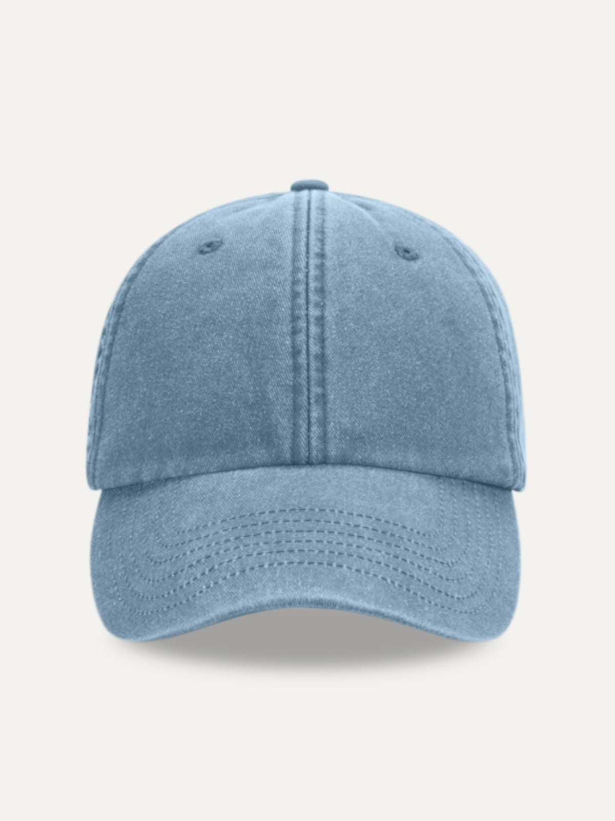 Essential Cap in Vintage Light Denim, front view