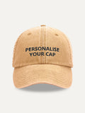 Custom Text Cap in Vintage Mustard, front view