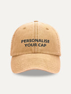 Custom Text Cap in Vintage Mustard, front view