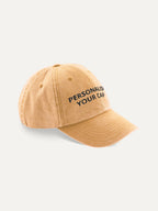 Custom Text Cap in Vintage Mustard, side view
