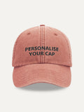 Custom Text Cap in Orange, front view