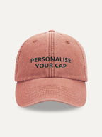 Custom Text Cap in Orange, front view