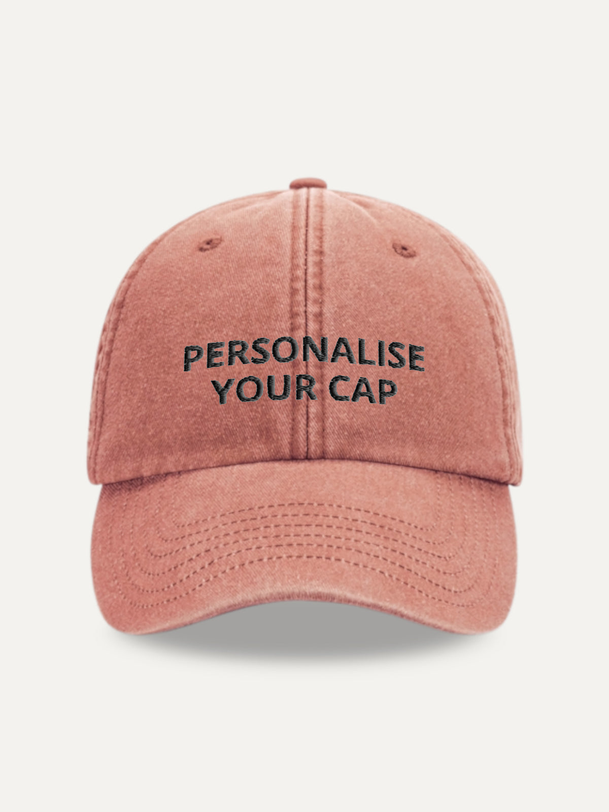 Custom Text Cap in Orange, front view
