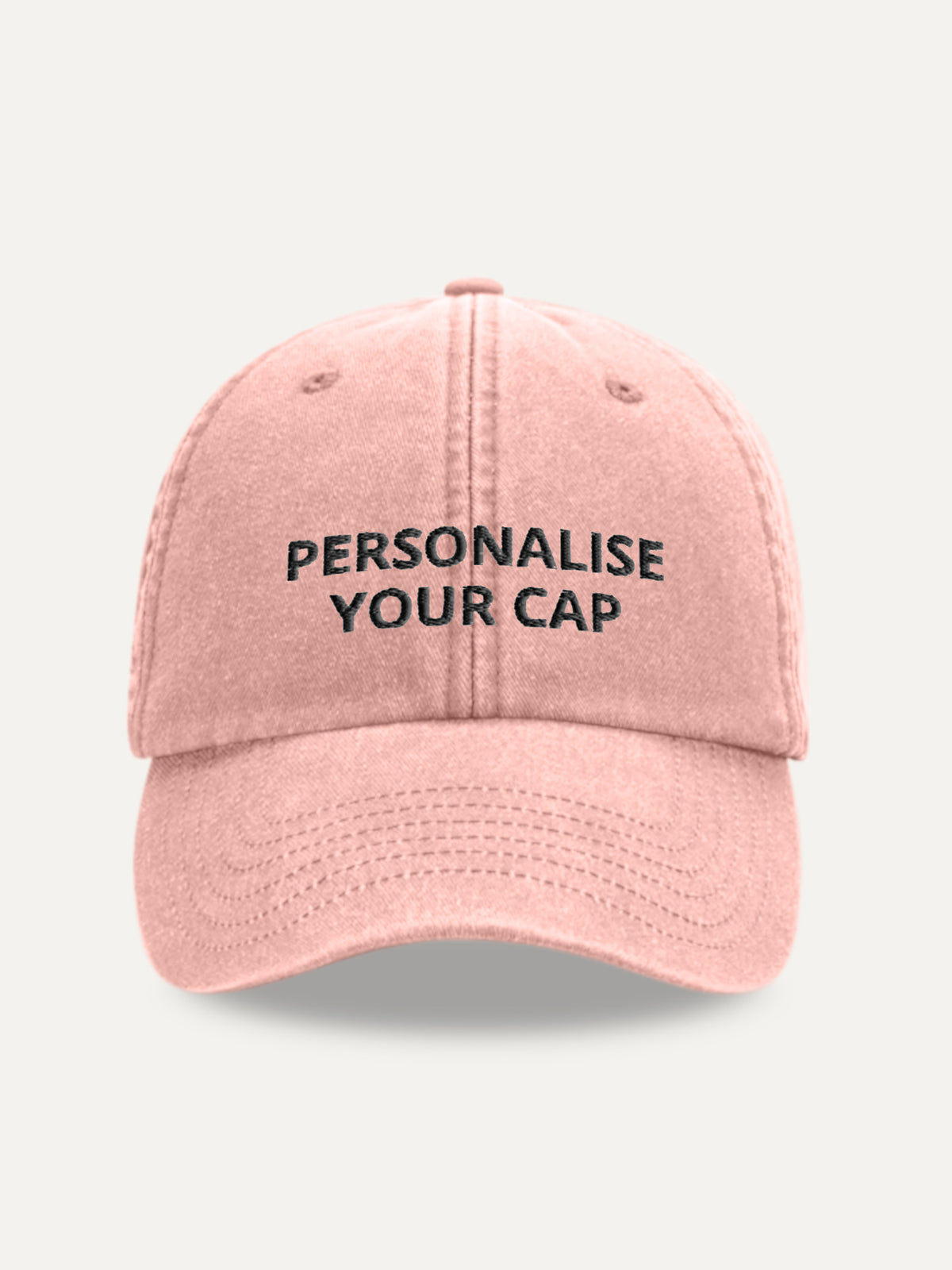 Custom Text Cap in Vintage Peach, front view