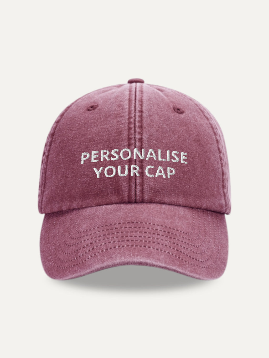 Custom Text Cap in Vintage Red, front view