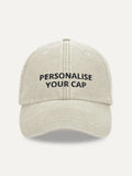 Custom Text Cap in Vintage Sand, front view