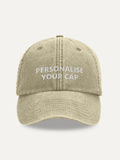 Custom Text Cap in Vintage Stone, front view