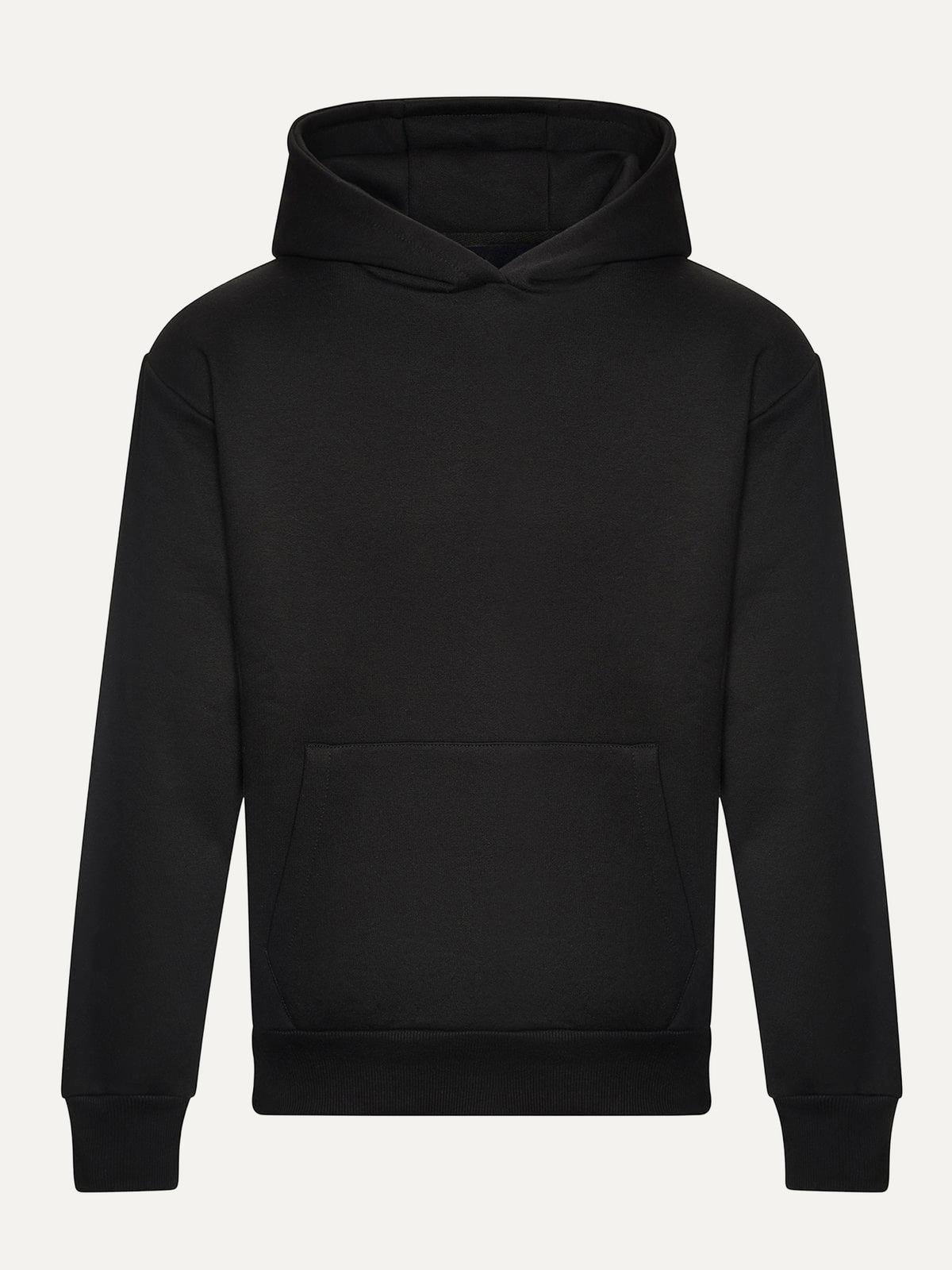 Essential Hoodie in Deep Black, front view